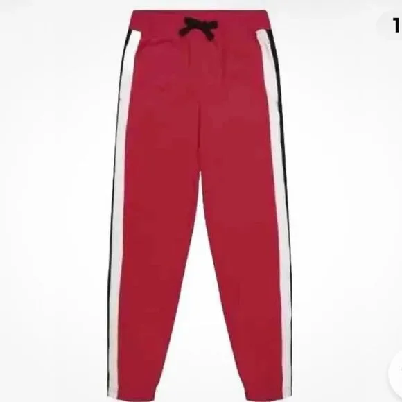 NAUTICA Boys Side Stripe Fleece Joggers Red, Black, White Size M 5 NWT - Picture 1 of 7